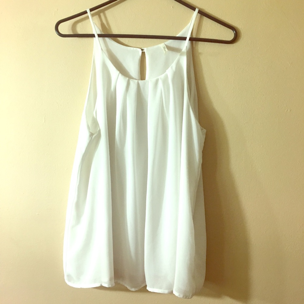 Sheer Spaghetti Strap Pleated Top